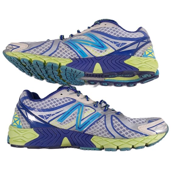 New Balance 870 V3 Running Shoes Women 9.5 B Blue Gray Yellow Athletic W870WB3 - Picture 2 of 16